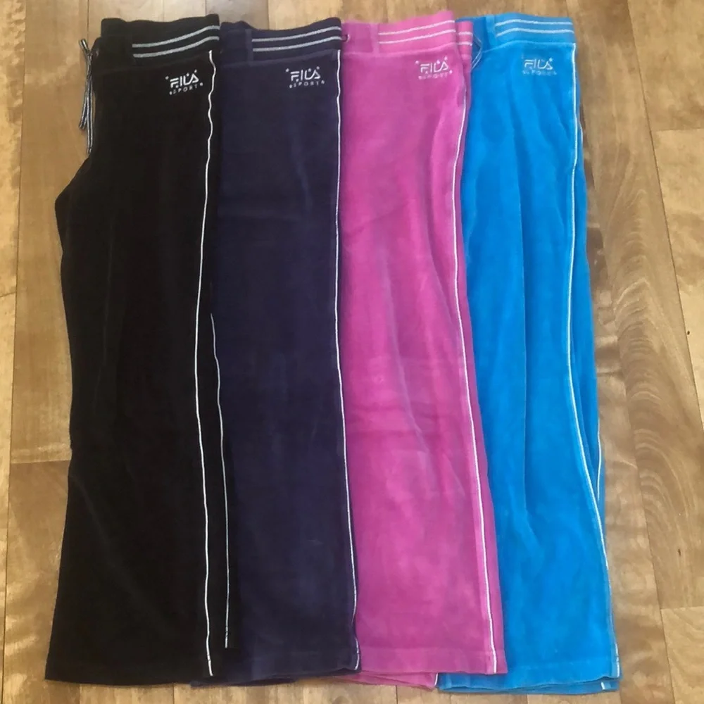 4 pair velour girls size 12 pants. - Picture 1 of 3
